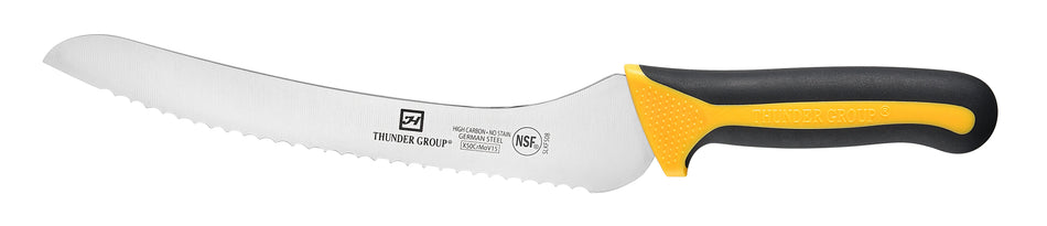 Bread Knife, 9" Blade,  Soft-Grip Handles, German Steel, NSF