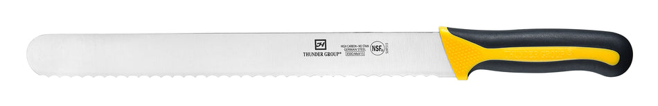 Slicer, 12" Blade, Wavy Edge, Soft-Grip Handles, German Steel, NSF