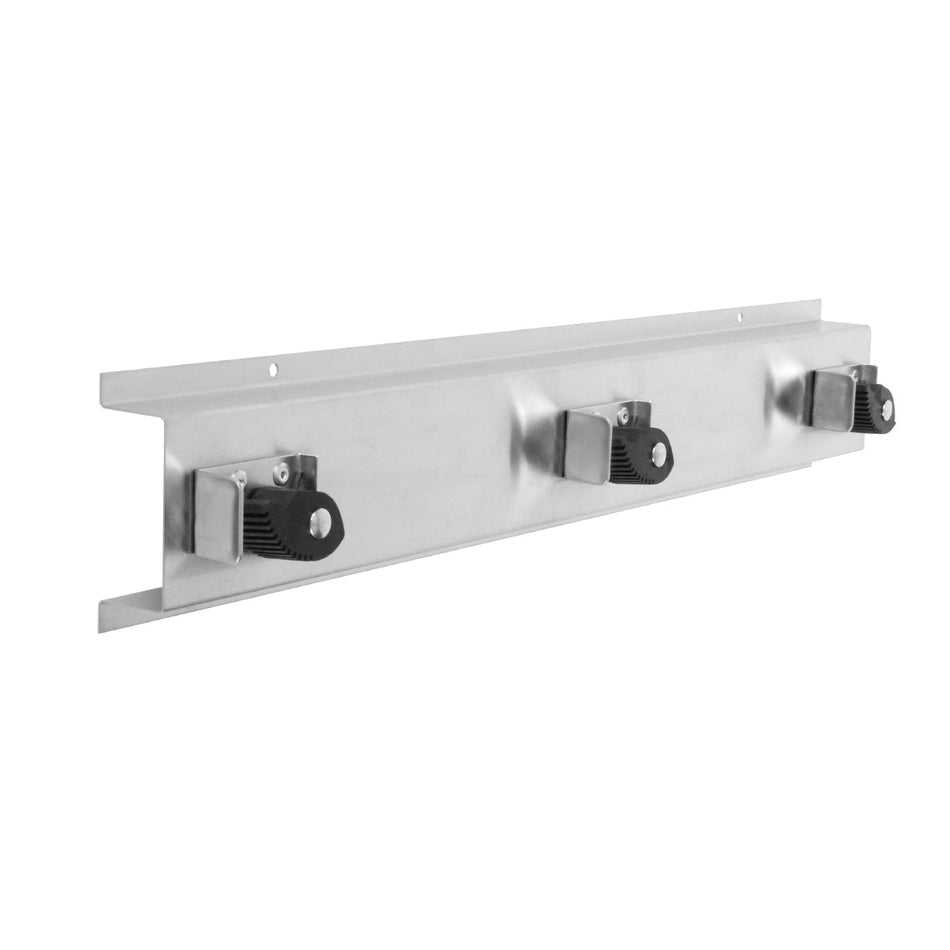 24" x 4" x 2-1/2", Mop Holder, 3 Slots, Stainless Steel 18-8