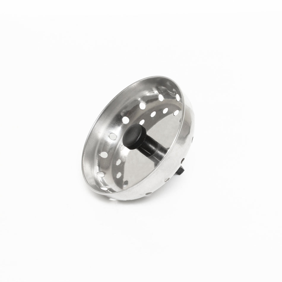 3-1/2" Diameter x 2" Height, Sink Strainer with 2-1/2" Stopper, Stainless Steel