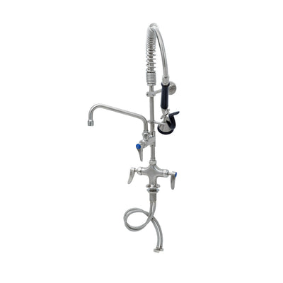 T&S Brass SMPF-2DLN-08-CR 8" Swing Nozzle Stainless Steel Mini-Pre-Rinse - Deck Mount & Rough Chrome