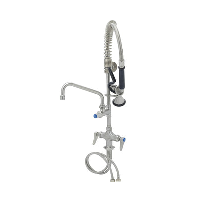 T&S Brass SMPF-2DLN-08 8" Swing Nozzle Stainless Steel Mini-Pre-Rinse - Single Hole Deck Mount