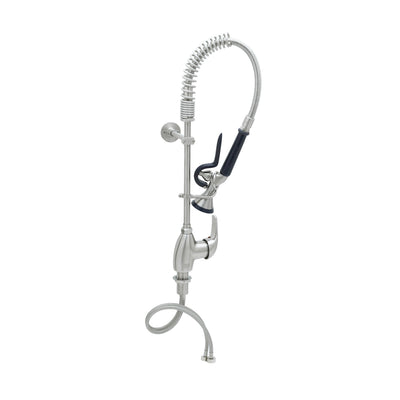 T&S Brass SMPF-2LSN-00 Single Lever Deck Mount Stainless Steel Mini-Pre-Rinse - S-0107-Y Valve