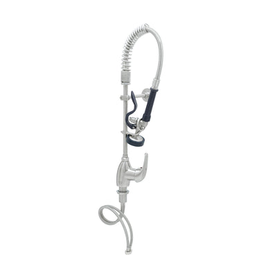 T&S Brass SMPK-2LSN-00 Single Lever Deck Mount Stainless Steel Mini-Pre-Rinse - S-0107 Valve