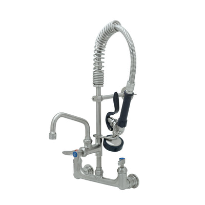 T&S Brass SMPK-8WLN-06-CR 8" Wall Mount Mini Pre-Rinse Unit - 6" Nozzle & Rough Chrome Finish