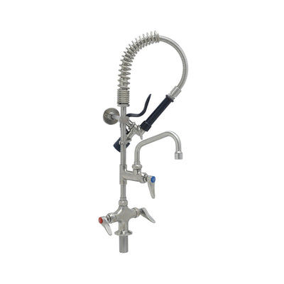 T&S Brass SMPM-2DLN-06 6" Swing Nozzle Stainless Steel Mini-Pre-Rinse - Dual Handle Deck Mount
