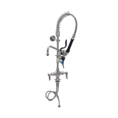 T&S Brass SMPM-2DLN-08-CR 8" Swing Nozzle Stainless Steel Mini-Pre-Rinse - Deck Mount & Rough Chrome