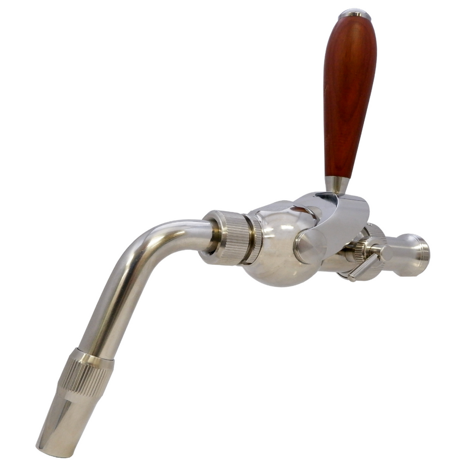 LUKR Freedom Side-Pour Beer Faucet w/ US Shank Adapter | Stainless Steel Tap for Czech-Style Pours