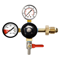 Taprite Dual Gauge Nitrogen Regulator 3/8"B, Shut off w/ Check Valve fits CGA 580 Valve
