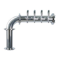 Micro Matic TT-L-4KR-11 Glycol Cooled Draft Tower 4 Faucets Countertop Polished Stainless Steel