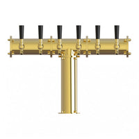 Terra T-Tower 6-Faucet Draft Dispenser - Glycol Cooled Gold Finish