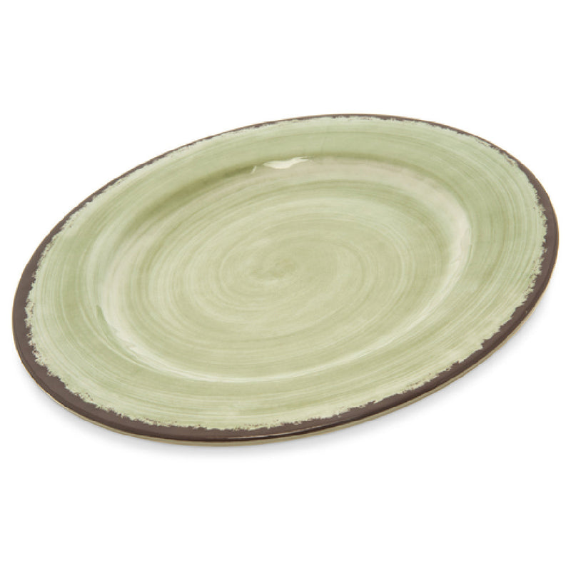 Carlisle 5400146 11 Inch Diameter Dinner Plate Swirl Design Melamine Green