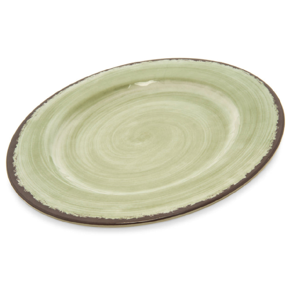 Carlisle 5400146 11 Inch Diameter Dinner Plate Swirl Design Melamine Green