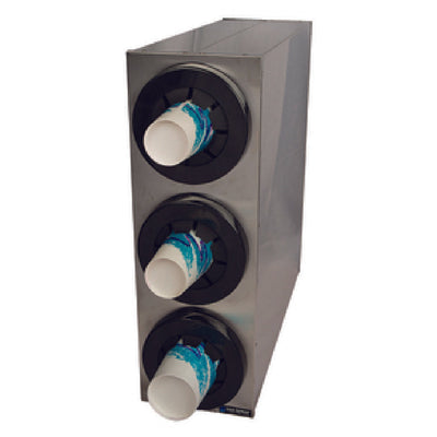 Carlisle C2853 8-1/8 Inch Cup Dispenser Box System Stainless Steel NSF with 3 Dispensers