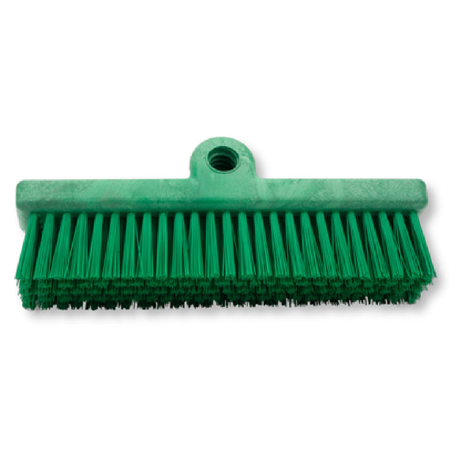 Carlisle 40423EC09 10 Inch Dual Surface Floor Scrub Brush Head Crimped Polyester Green