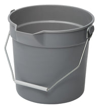 Winco UPP-14G 14 Quart Utility Pail with pour spout molded graduations Gray Polypropylene