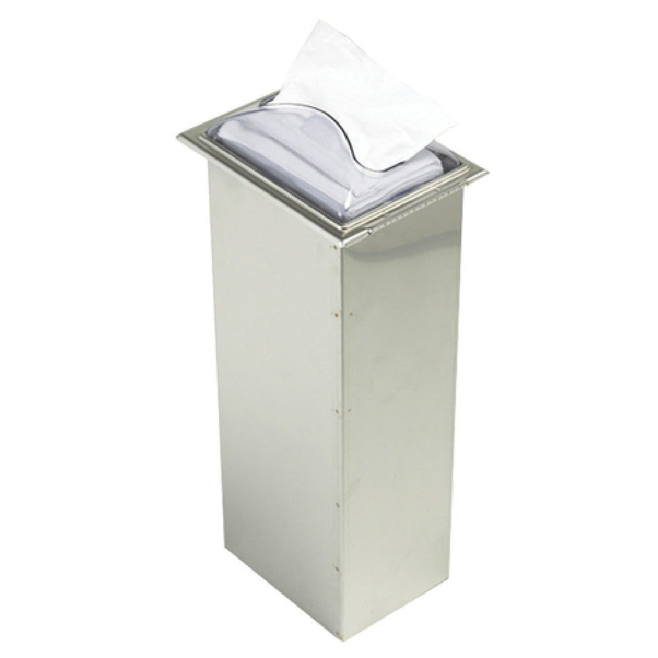 Carlisle H2003CLSS12 7 Inch Countertop Paper Napkin Dispenser Steel Clear Faceplate