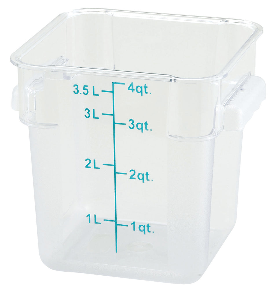 Winco PCSC-4C Square Storage Container, Clear Polycarbonate - 4 Quart