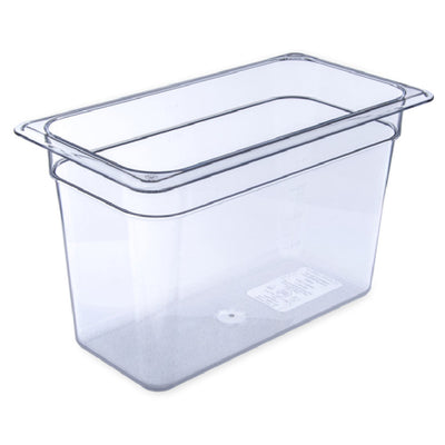 Carlisle 3066907 12-3/4 Inch Clear Polycarbonate Food Pan 7.3 Quart with Capacity Indicators