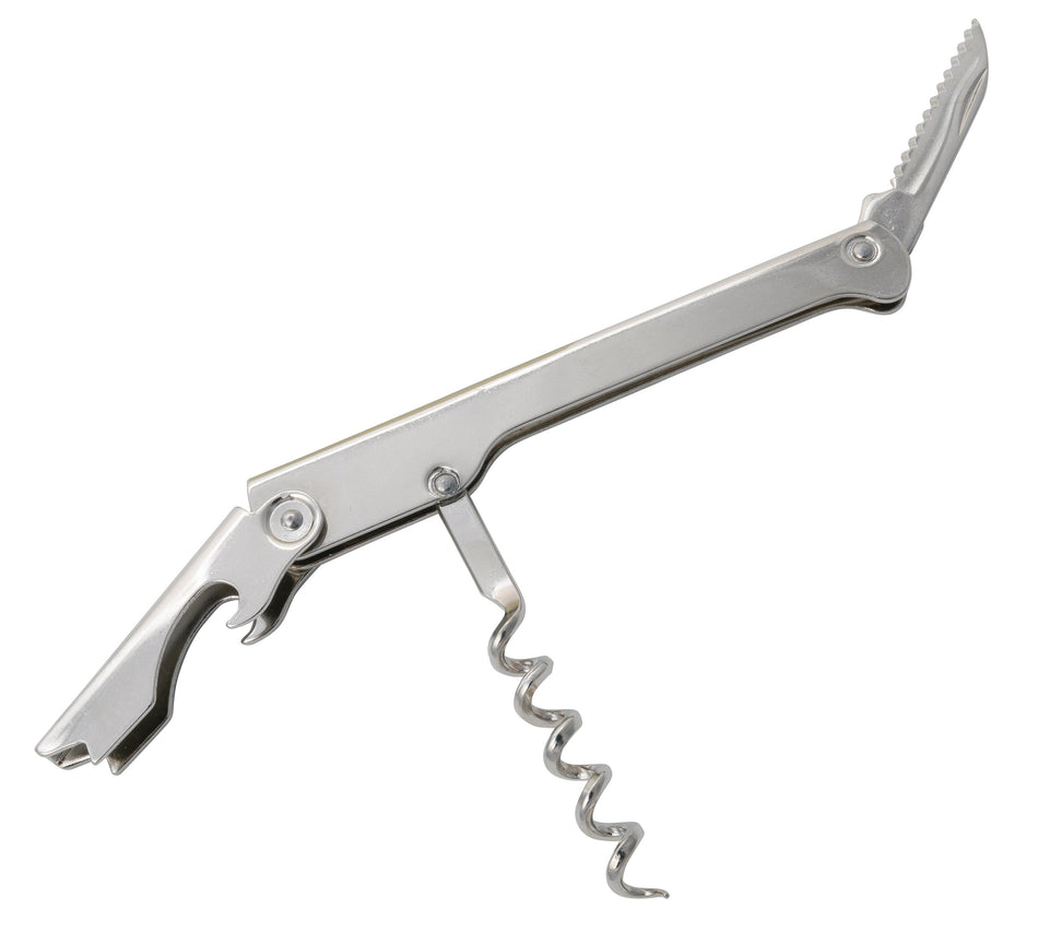 Winco CO-511 Corkscrew Silver Stainless Steel Made In Italy with Ergonomic Handle
