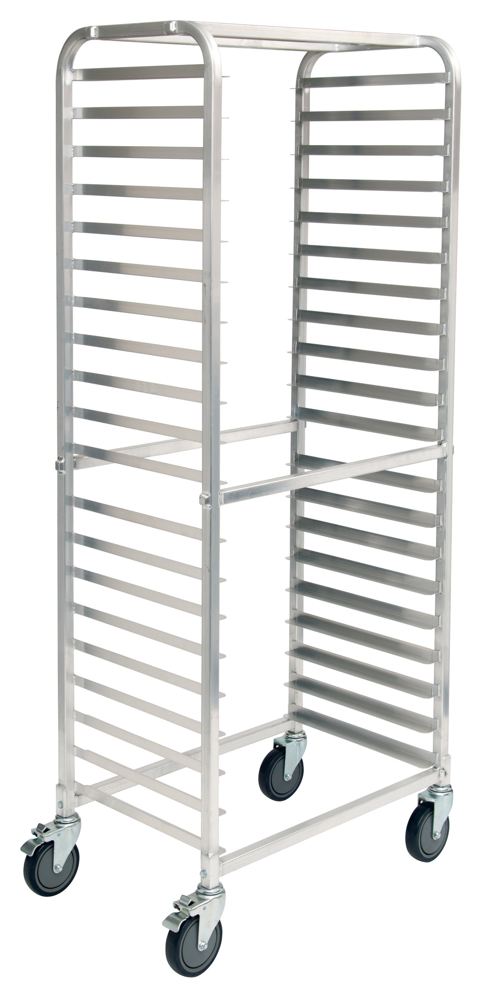 Winco ALRS-20BK 20-Tier Side-Load Sheet Pan Rack with Brakes - 3" Spacing