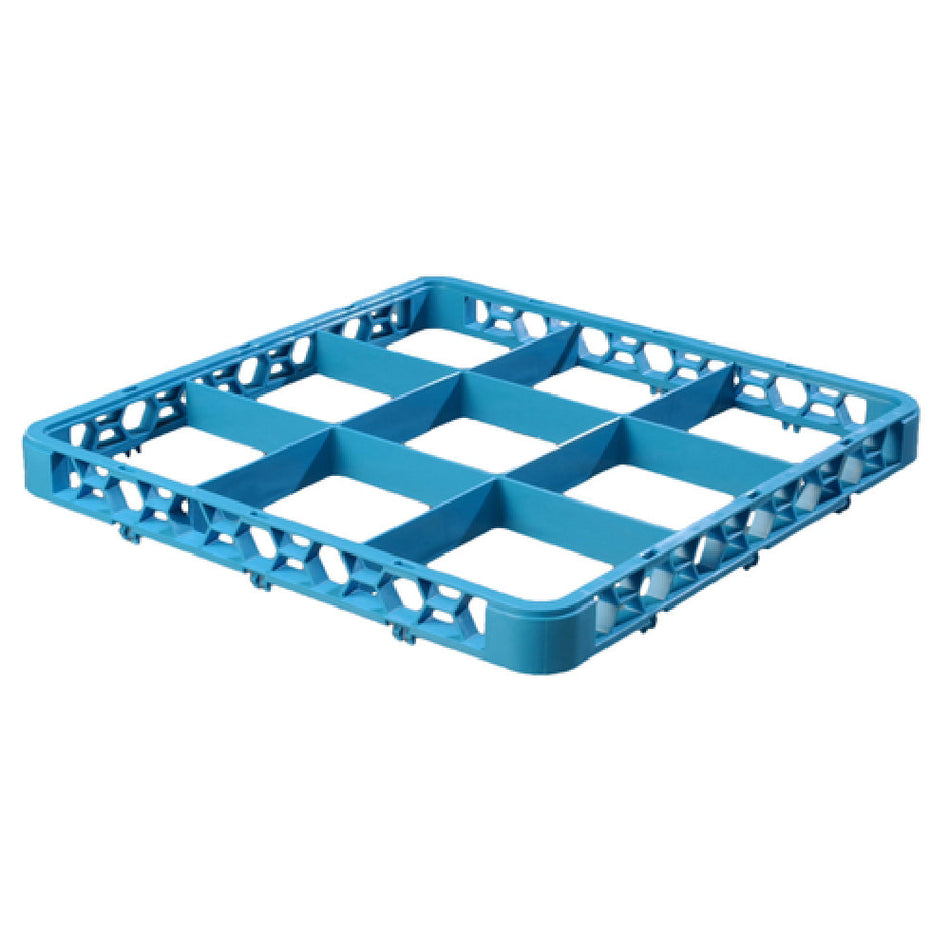 Carlisle RE914 Full-Size Divided Glass Rack Extender 9 Compartments Blue Polypropylene