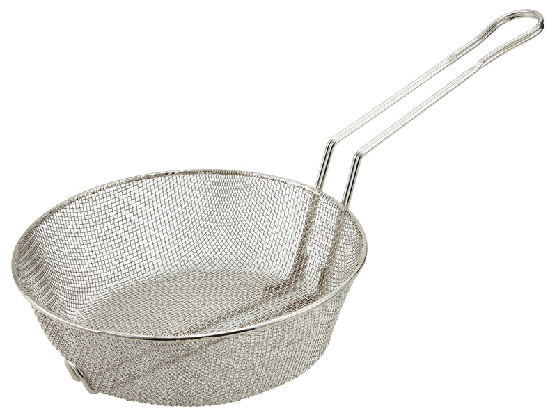 Winco MSB-12F 12 Inch Diameter Culinary Basket Fine Mesh Nickel Plated Steel
