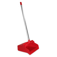 Carlisle 361410EC05 12 Inch Dust Pan with Serrated Edge Aluminum Red Polypropylene