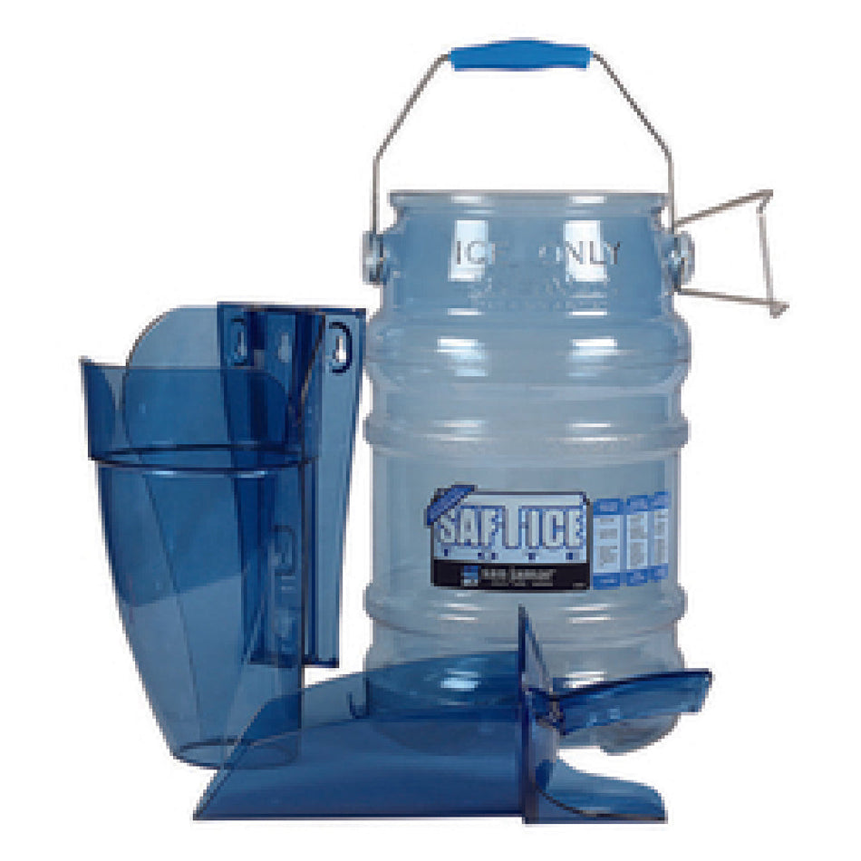 Carlisle SI8500 6 Gallon Ice Tote Polycarbonate Rubber Handle Blue with Scoop
