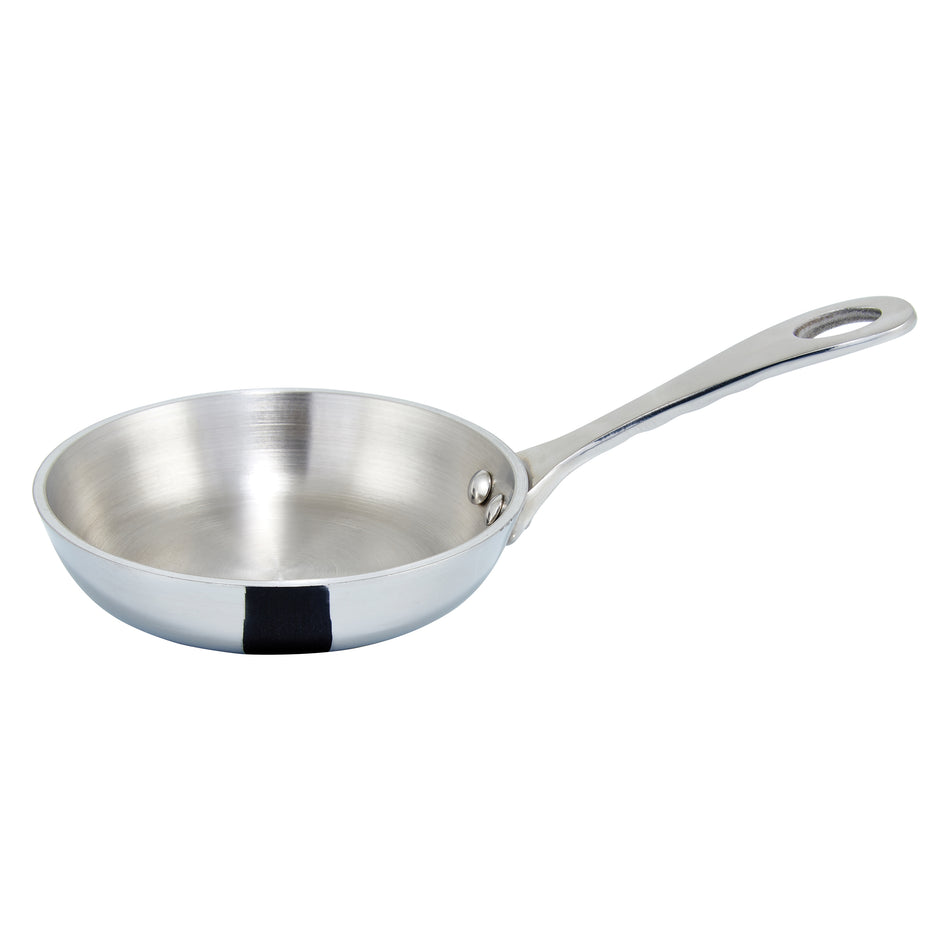 Winco DCFP-4S 5 Oz Mini Fry Pan 4 Inch Diameter Induction Ready Stainless Steel with Riveted Handle