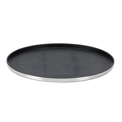 Modern Edge Medium 12" Round Serving Tray in Polished Stainless