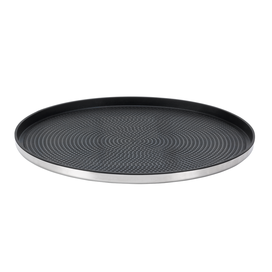 Modern Edge Medium 12" Round Serving Tray in Polished Stainless