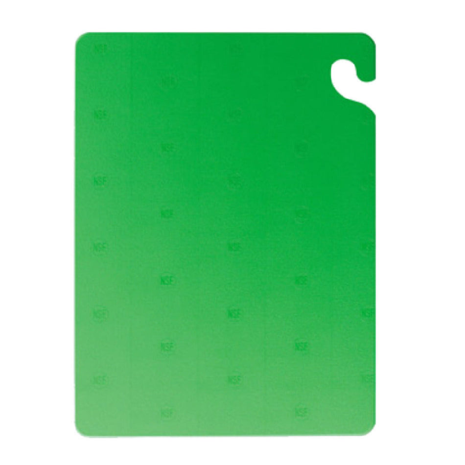Carlisle CB152012GN 20 Inch Cutting Board Green Co-polymer with Food Safety Hook
