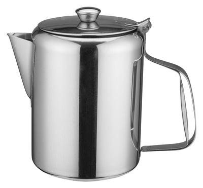 Winco W632 32 Oz Beverage Server Short Spout Hinged Top Stainless Steel