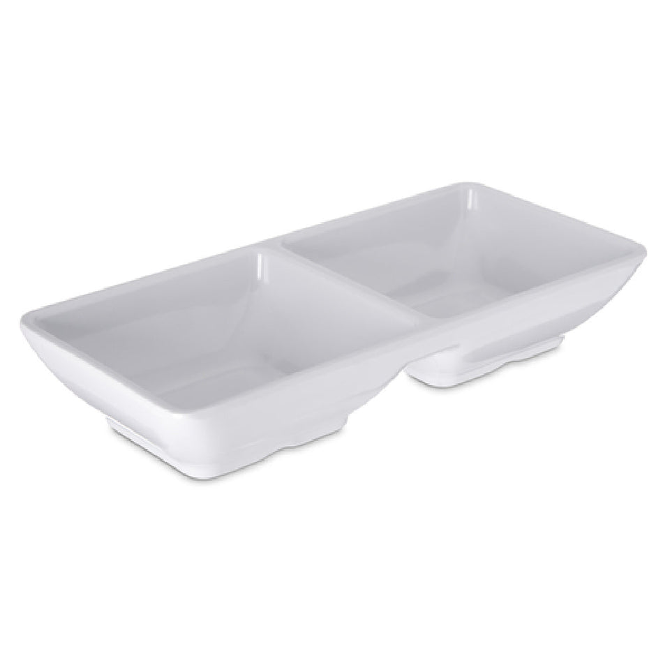 Carlisle 086202 4 Oz Ramekin Double Square Dishwasher Safe BPA Free White Melamine