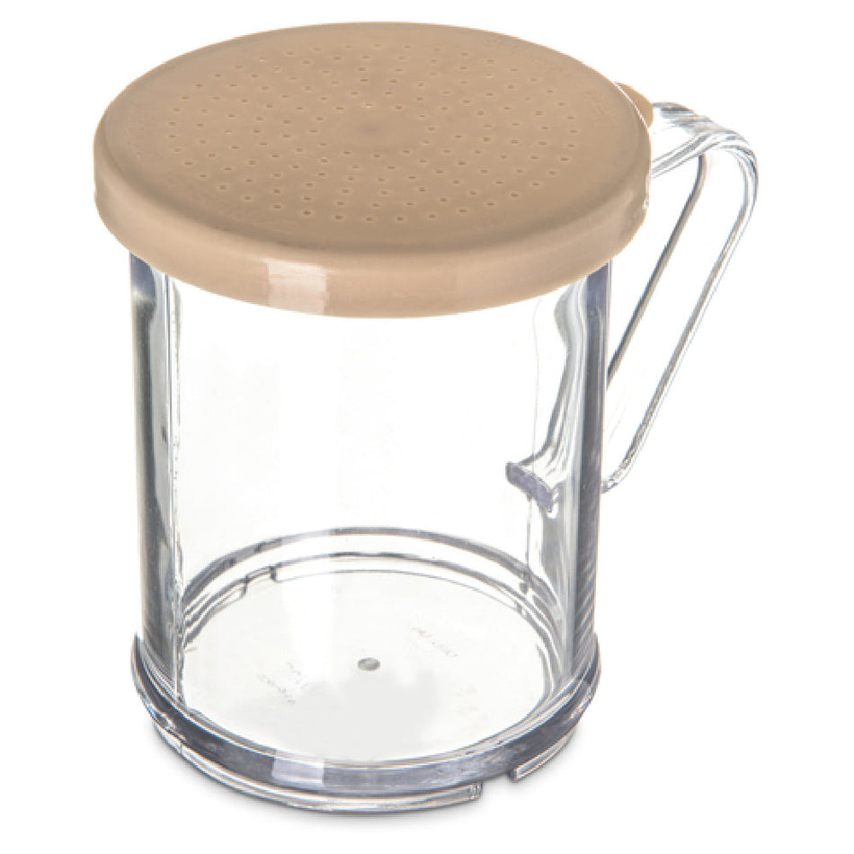 Carlisle 4270S06 8 Oz. Handled Polyethylene Shaker and Dredge Beige SAN