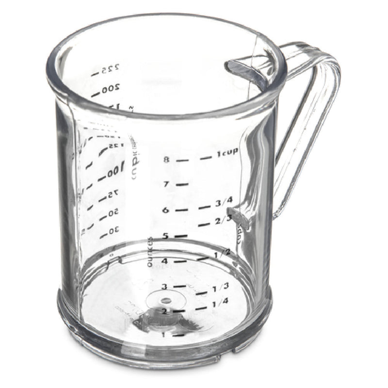 Carlisle 431507 8 Oz Measuring Cup with 7-Style Handle Durable Polycarbonate Clear