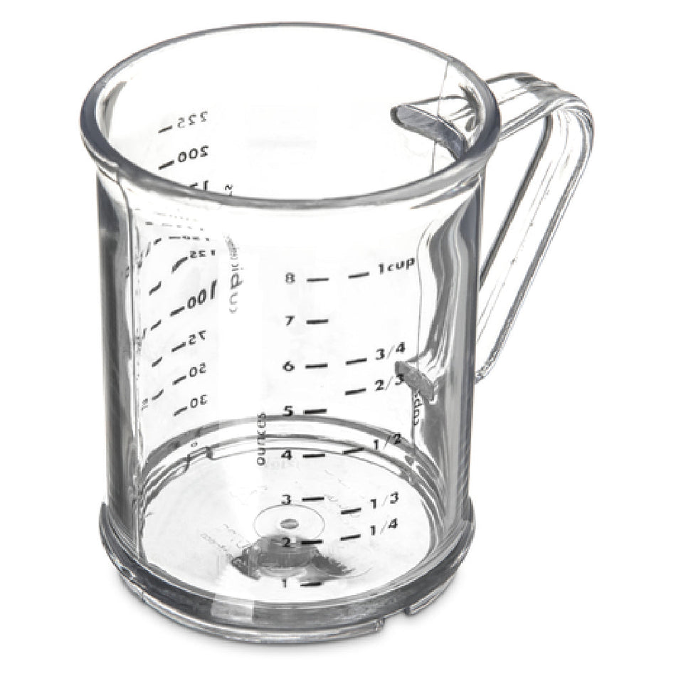 Carlisle 431507 8 Oz Measuring Cup with 7-Style Handle Durable Polycarbonate Clear
