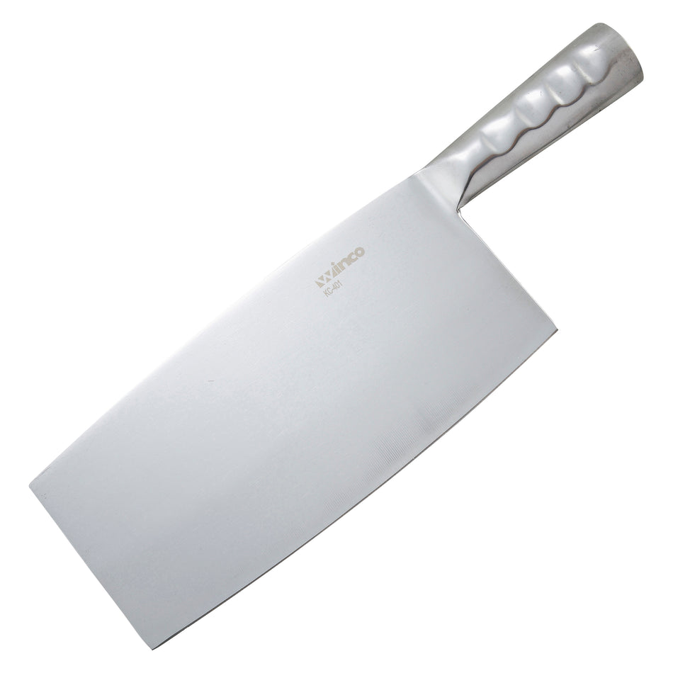 Winco KC-401 8-1/4 Inch Blade Steel Handle Chinese Cleaver Knife