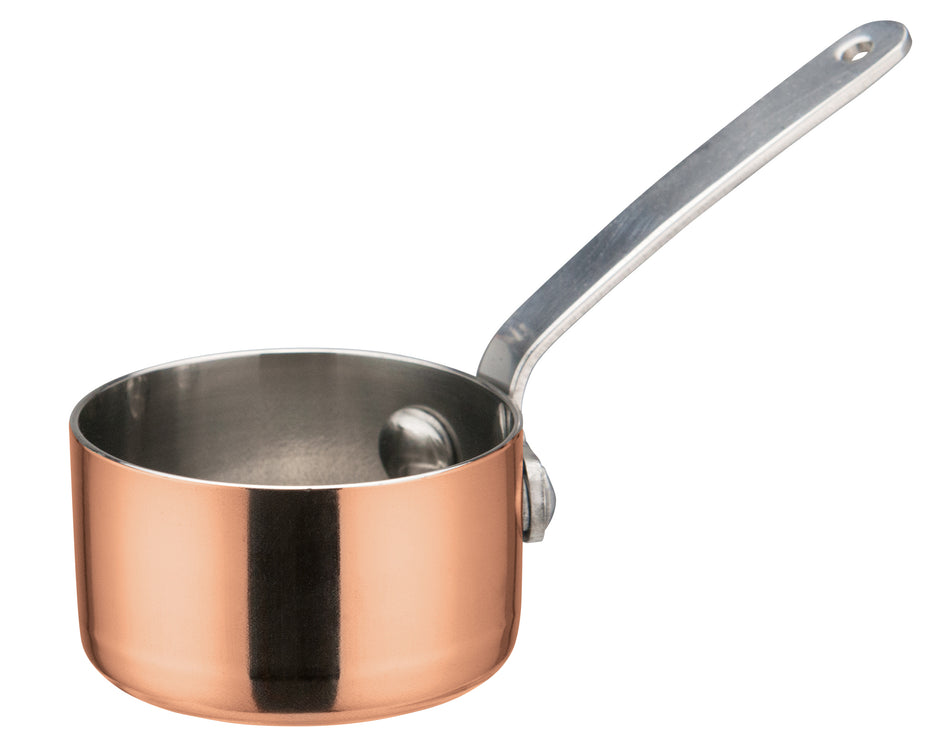 Winco DCWA-201C 2 Oz Mini Sauce Pan Copper Plated Round Cookware