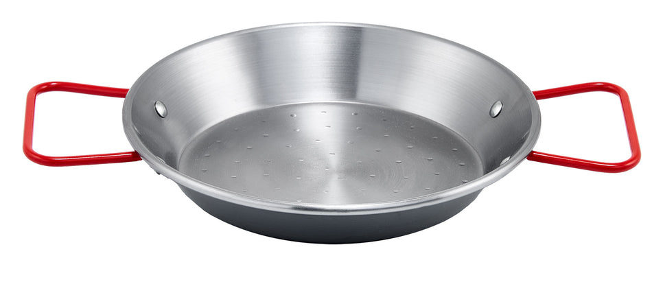 Winco CSPP-14 14-1/8 Inch Diameter Paella Pan Carbon Steel Round with Handles