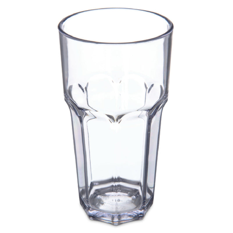 Carlisle 581607 16 Oz. Tumbler Faceted Clear SAN Dishwasher Safe