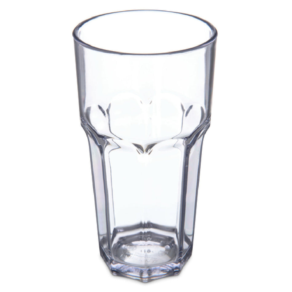 Carlisle 581607 16 Oz. Tumbler Faceted Clear SAN Dishwasher Safe