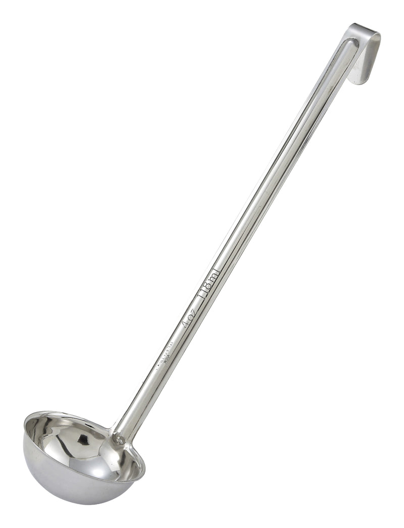 Winco LDI-4 4 Oz One-Piece Ladle - Stainless Steel with 12-1/4 Inch Handle Commercial NSF