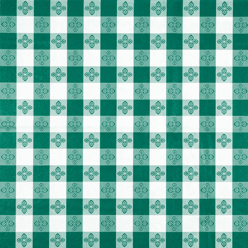 Winco TBCO-70G 52 Inch Rectangular Table Cloth Green Checkerboard Vinyl