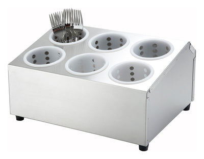 Winco FC-6H Flatware Holder 2-tier Stainless Steel with 6 Holes