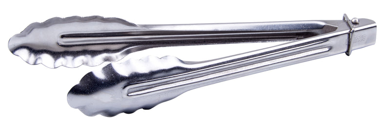 Winco UTLK-9 9 Inch Stainless Steel Utility Tongs with Locking Ring