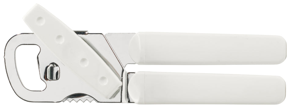 Winco CO-530 Handheld Can Opener Stainless Steel White PVC Handles