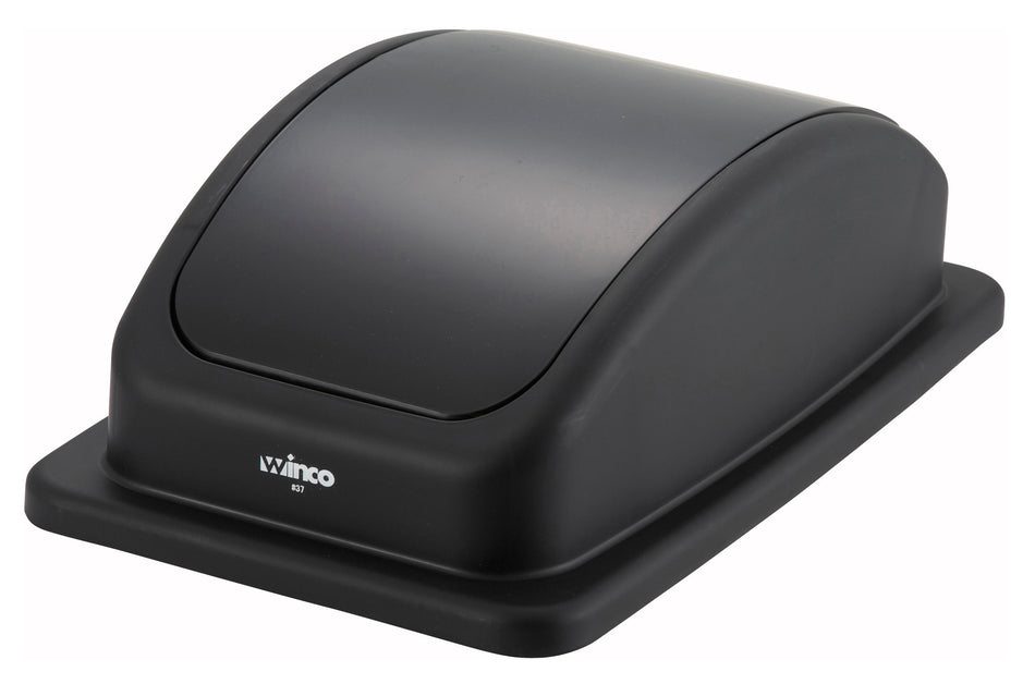 Winco PTCL-23K Cover Black Polypropylene Swing Lid for PTC-23K Trash Receptacles