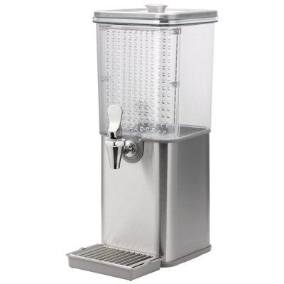 Square Infusion 1.5-Gallon Stainless Beverage Dispenser in Brushed Stainless Steel